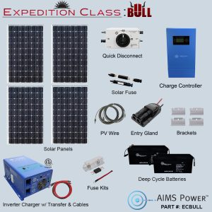 EC: BULL Solar 760 Watt, Inverter Charger 3000 Watt & 5.12 kWh Battery | Complete Solar Kit & Power 50A Transfer for Off Grid/Back Up or Large Mobile Setups