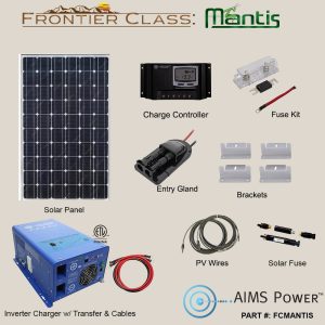 FC: MANTIS Solar 190 Watt & Inverter Charger 2000 Watt | Solar Charging and Power Kit for RVs, Mobile Setups, or Small Backup Systems