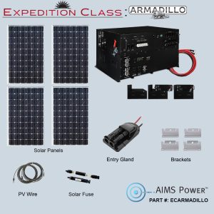 EC: ARMADILLO Solar 760 Watt, Onboard Solar Generator 5.58 kWh Lithium Battery Storage | Complete Solar Power Kit for Mobile Set Ups or Small Off-Grid