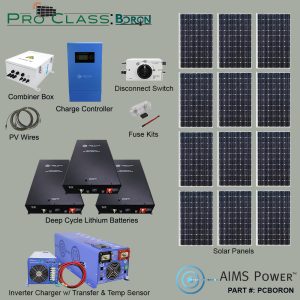 PC:BORON Solar 3960 Watt, Inverter Charger 6000 Watt 48V & 31.9 kWh Lithium Battery | Complete Solar Power Kit with Huge Lithium Storage for Large Off-Grid/Backup