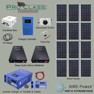 PC: PROMETHIUM Solar 3960 Watt, Inverter Charger 12000 Watt & 21.2 kWh 48V Lithium Battery | Complete Solar Power Kit for Large Off-Grid Applications & Unstable Power