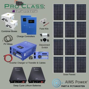 PC: TUNGSTEN Solar 6650 Watt, Inverter Charger 12000 Watt & 21.2 kWh 48V Lithium Battery | Premium Complete Solar Power Kit for Large Off-Grid Applications & Unstable Power
