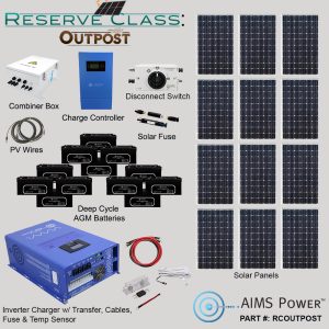 RC: OUTPOST Solar 3960 Watt, Inverter Charger 12000 Watt & 28.8 kWh 48V Battery | Complete Solar Power Kit for Large Off-Grid Applications & Unstable Power
