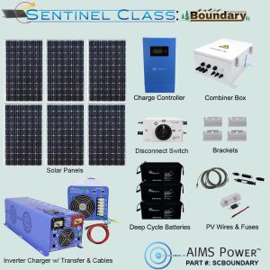 SC: BOUNDARY Solar 720 Watt, Inverter Charger 4000 Watt & 7.68 kWh Battery | Complete Solar Power Kit for Large Appliances & Equipment