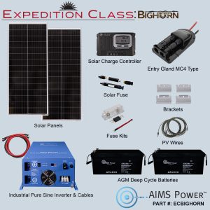 EC: BIGHORN Solar Narrow Panels 200 Watt , Inverter 2000 Watt, & 5.12 kWh Battery | Complete Solar Power Kit for RVs, Mobile Setups, or Small Off-Grid Systems